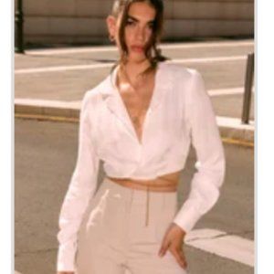 Glassons Wrap Chain Crop Blouse